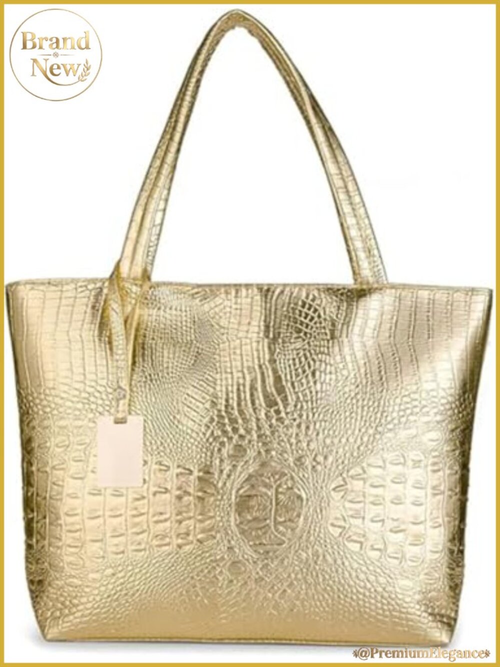Women's Faux Leather Crocodile Hobo Shoulder Tote - Waterproof Travel Satchel